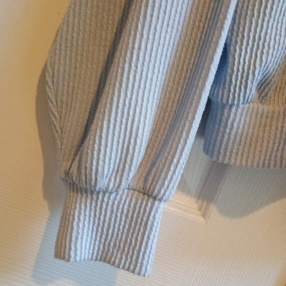Hollister‎ Boyfriend Ribbed Sweatshirt Blue Size Large Long Sleeve Textured Knit - Picture 11 of 11